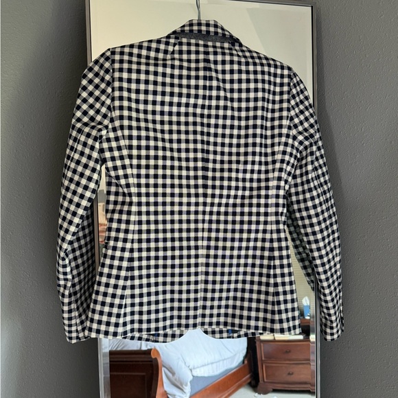 NWOT J.Crew Navy Gingham Checkered Blazer - Picture 4 of 7